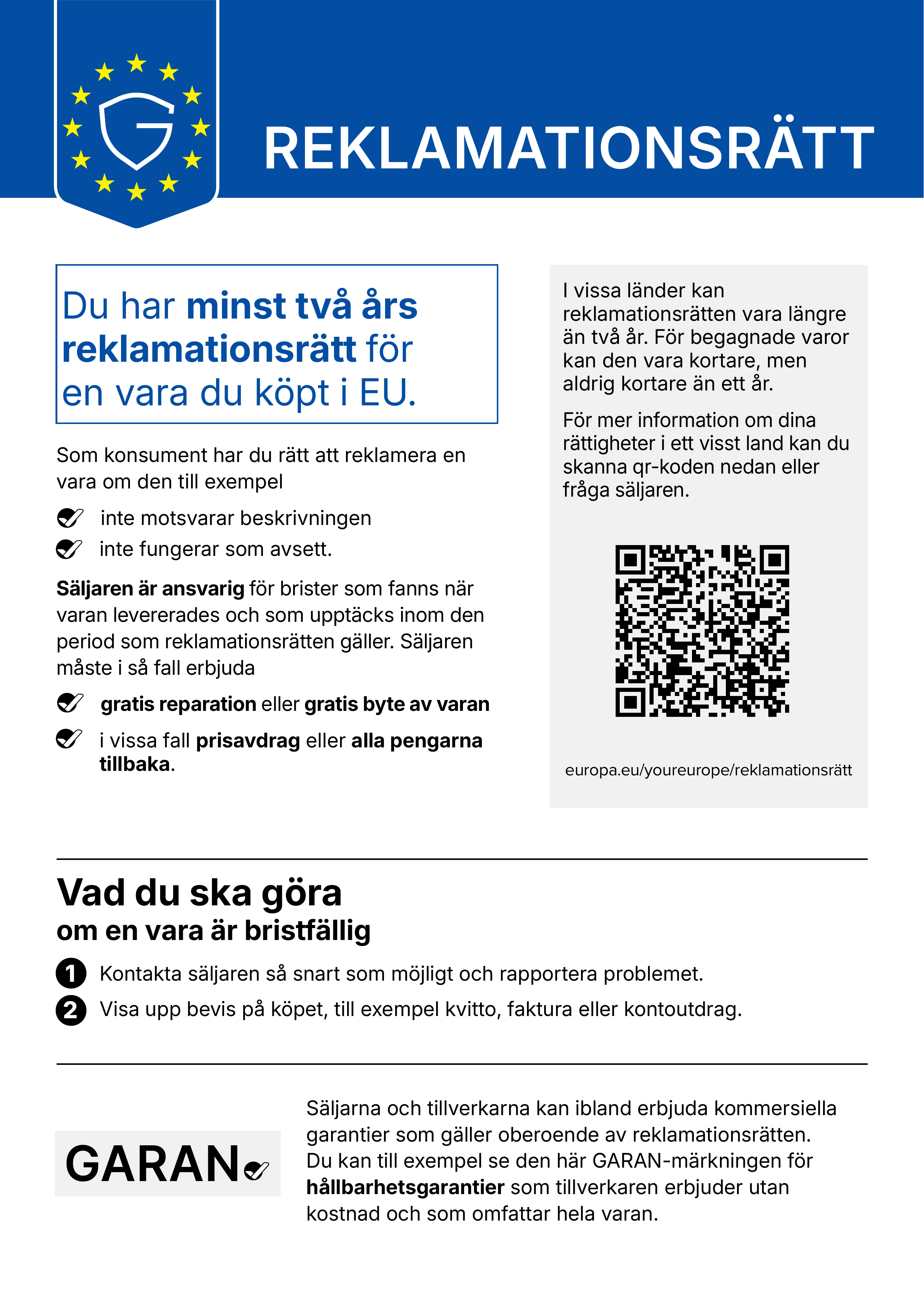 Dina lagstadgade garantirättigheter